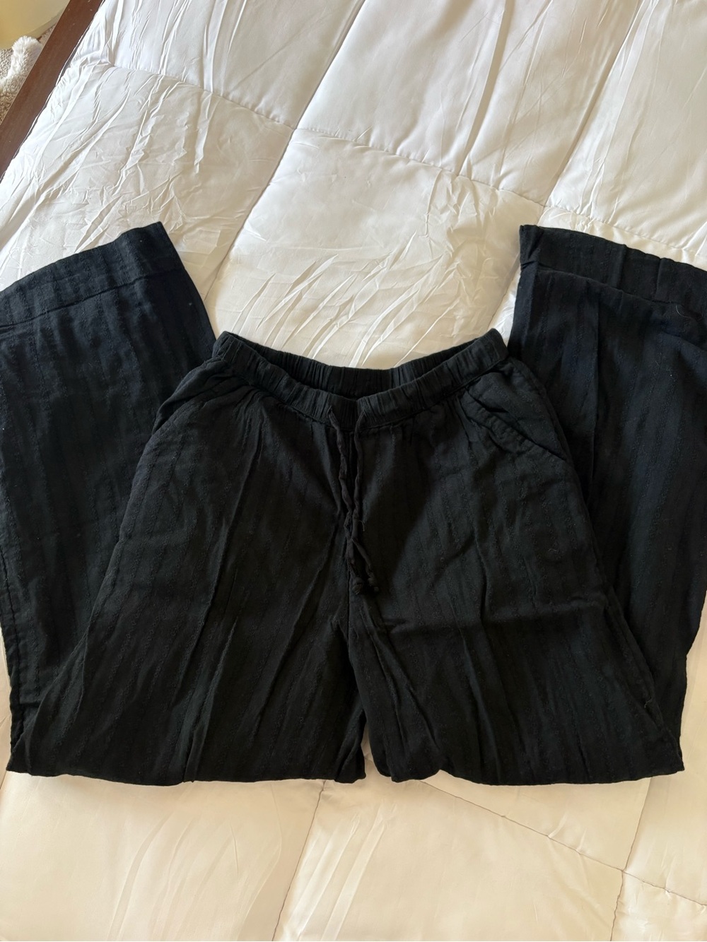 black linen pants, high waisted